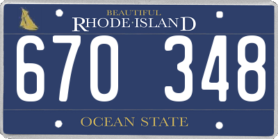 RI license plate 670348