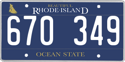 RI license plate 670349
