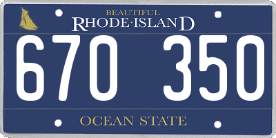 RI license plate 670350