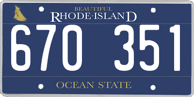 RI license plate 670351