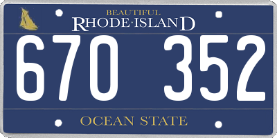 RI license plate 670352