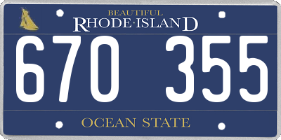 RI license plate 670355