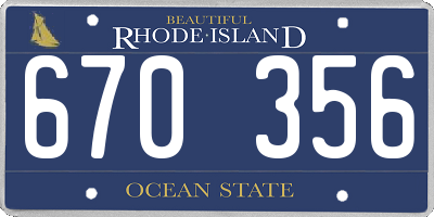 RI license plate 670356