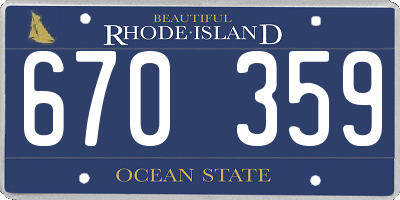 RI license plate 670359