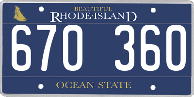 RI license plate 670360