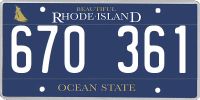 RI license plate 670361