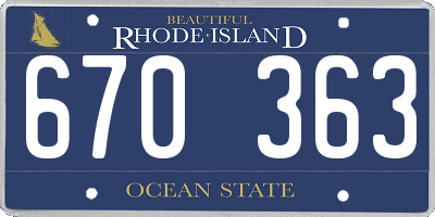 RI license plate 670363