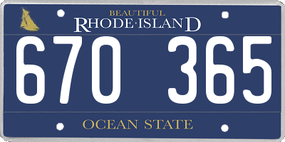 RI license plate 670365