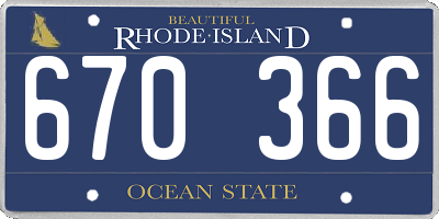 RI license plate 670366