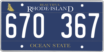 RI license plate 670367