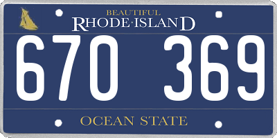 RI license plate 670369