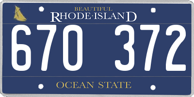 RI license plate 670372