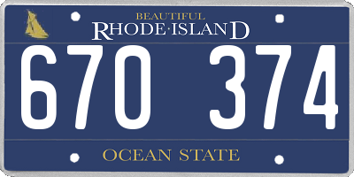 RI license plate 670374