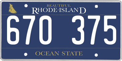 RI license plate 670375