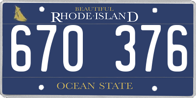 RI license plate 670376