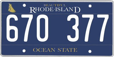 RI license plate 670377