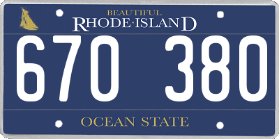 RI license plate 670380