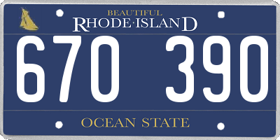 RI license plate 670390