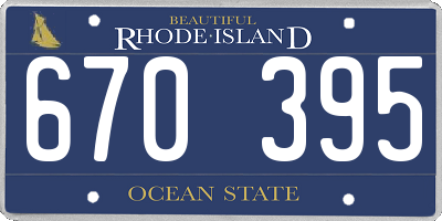 RI license plate 670395