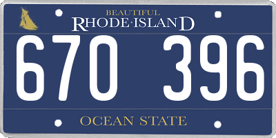 RI license plate 670396