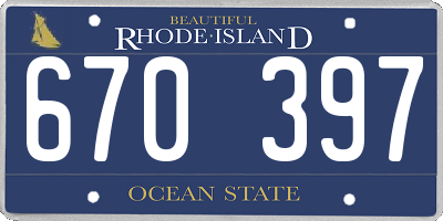 RI license plate 670397