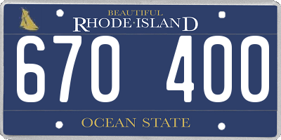 RI license plate 670400