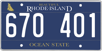 RI license plate 670401