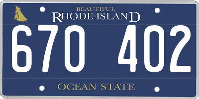 RI license plate 670402