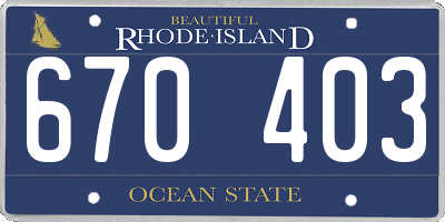 RI license plate 670403
