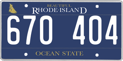 RI license plate 670404