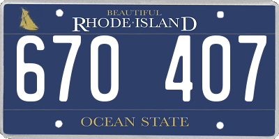 RI license plate 670407