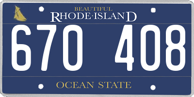 RI license plate 670408