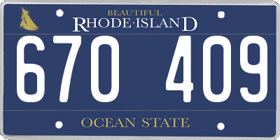 RI license plate 670409