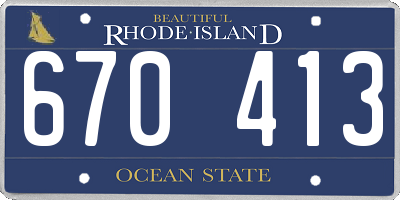 RI license plate 670413