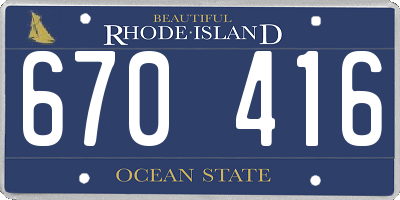 RI license plate 670416