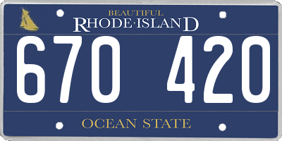 RI license plate 670420