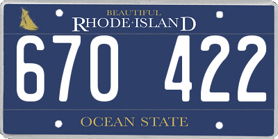 RI license plate 670422