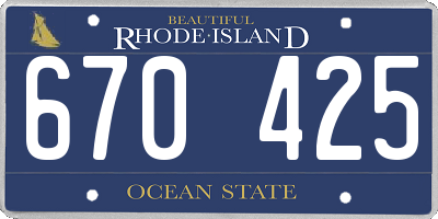 RI license plate 670425
