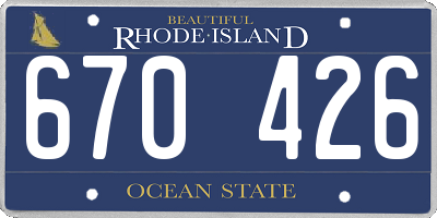 RI license plate 670426