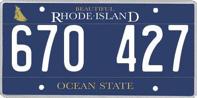 RI license plate 670427
