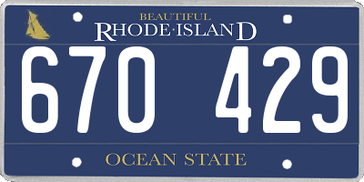 RI license plate 670429