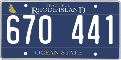 RI license plate 670441