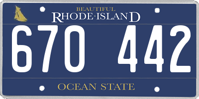 RI license plate 670442