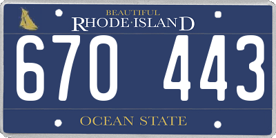 RI license plate 670443