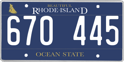 RI license plate 670445
