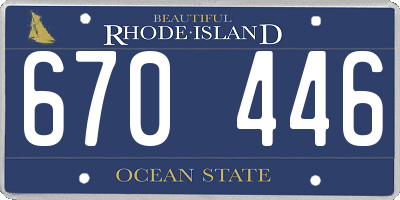 RI license plate 670446