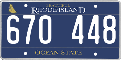 RI license plate 670448