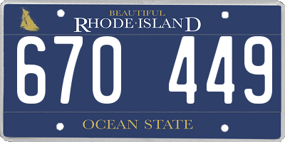 RI license plate 670449