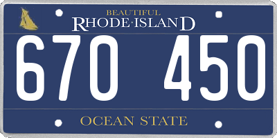 RI license plate 670450