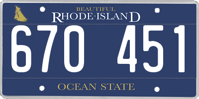 RI license plate 670451